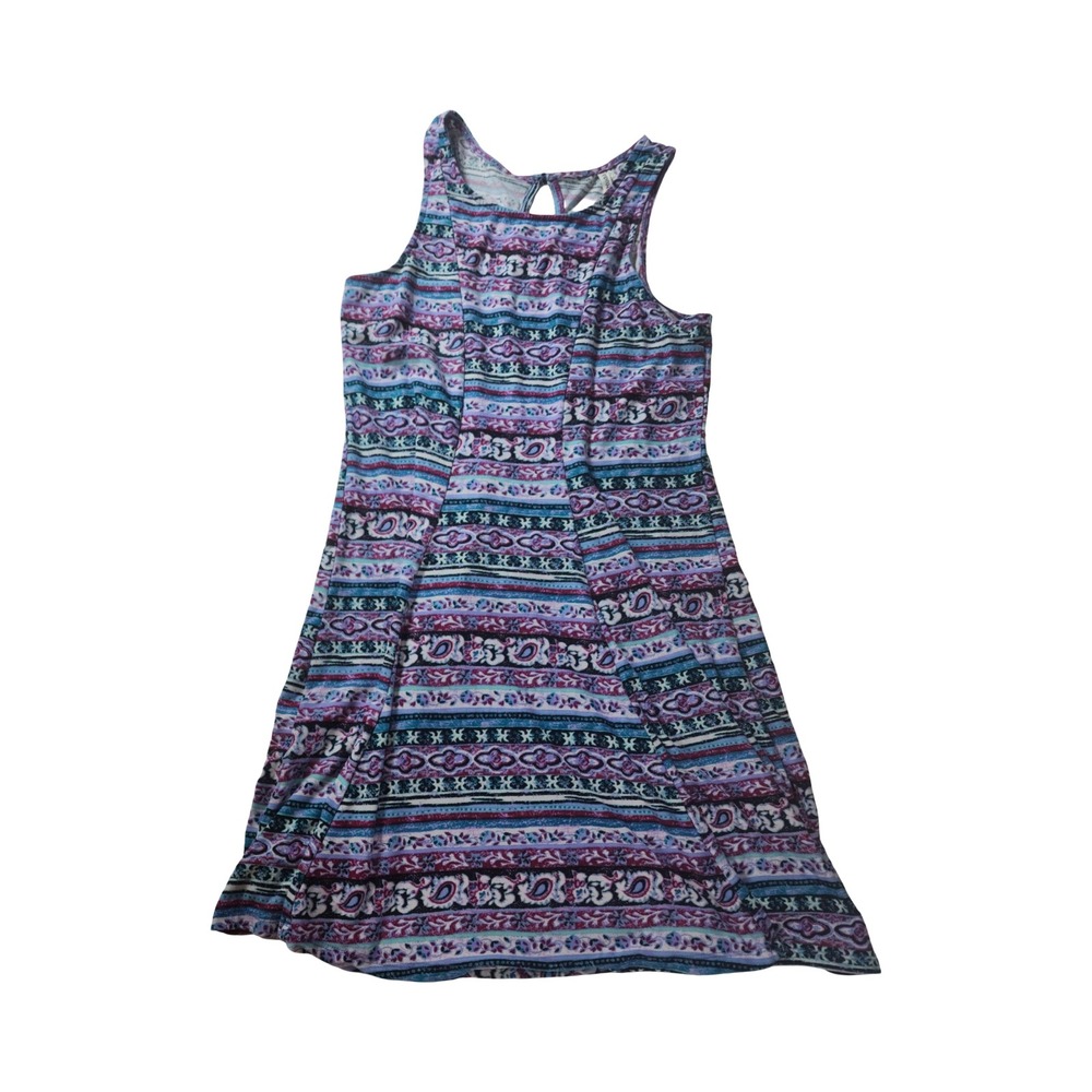 Mudd y2k Womens Sleeveless Fit and Flare Paisley Striped Boho Skater Dress Large